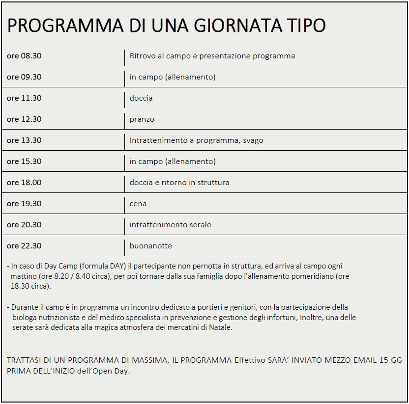 programma tipo open day